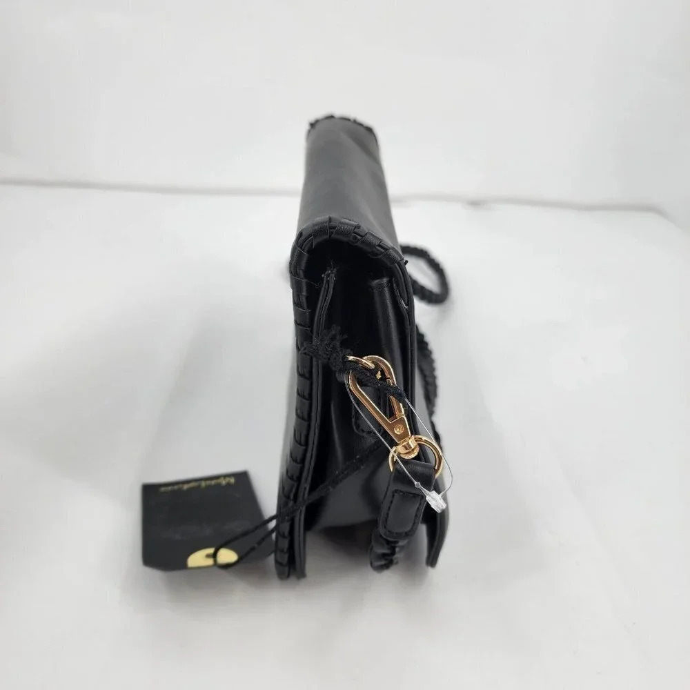 Moda Luxe Whip Stitch Faux Leather Medium Cross Body NWT - Picture 4 of 9